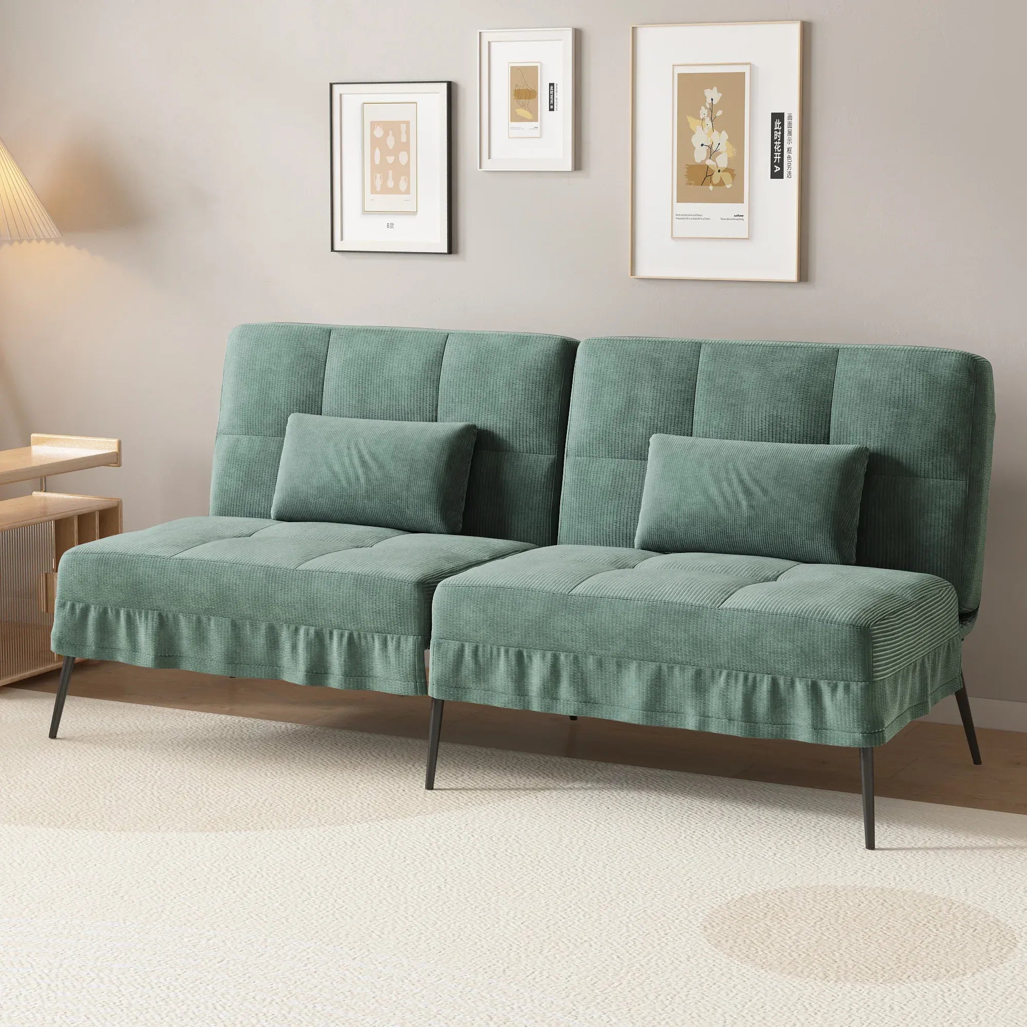 Canapé Lit Tissu Vert Clair