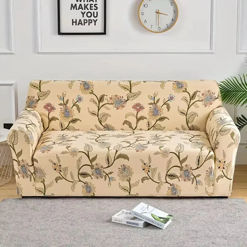 Housse de Canapé Imprimé Beige à Fleur Color 17 / 1pc 4 Seater