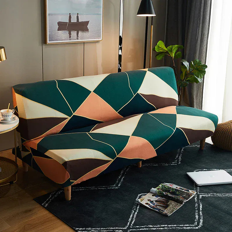 Housse de Canapé Imprimé Clic-Clac à Motif Vert et Rose Couleur 26 / M (160-190cm)