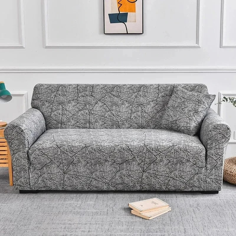 Housse de Canapé Imprimé Gris Color 14 / 1pc 2 Seater