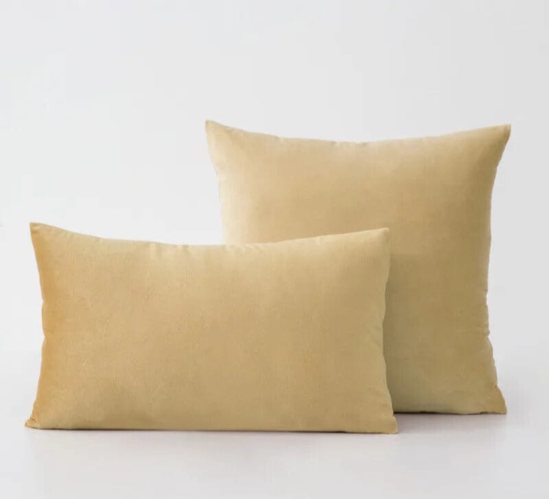 Housse de Coussin en Velours Sable