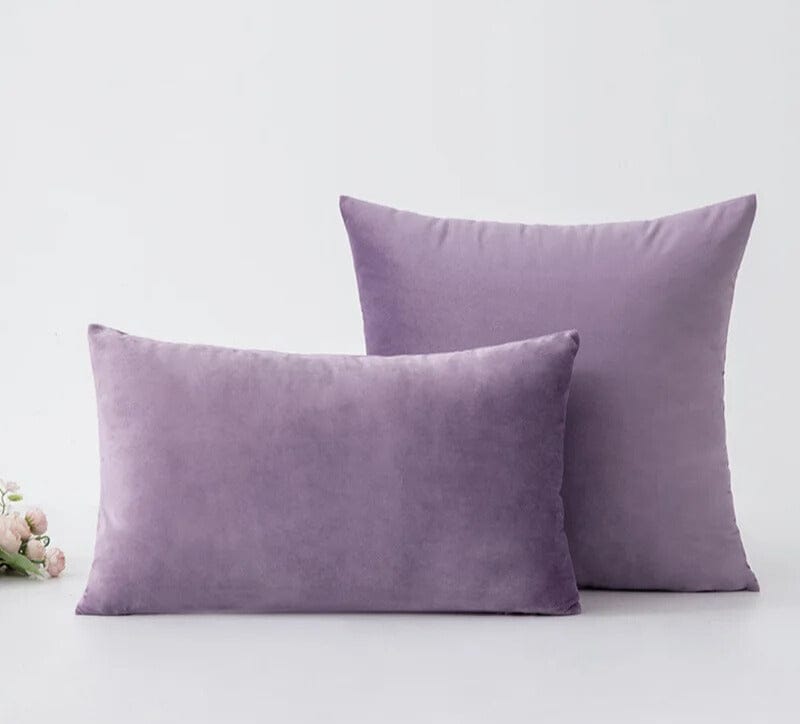 Housse de Coussin en Velours Violet