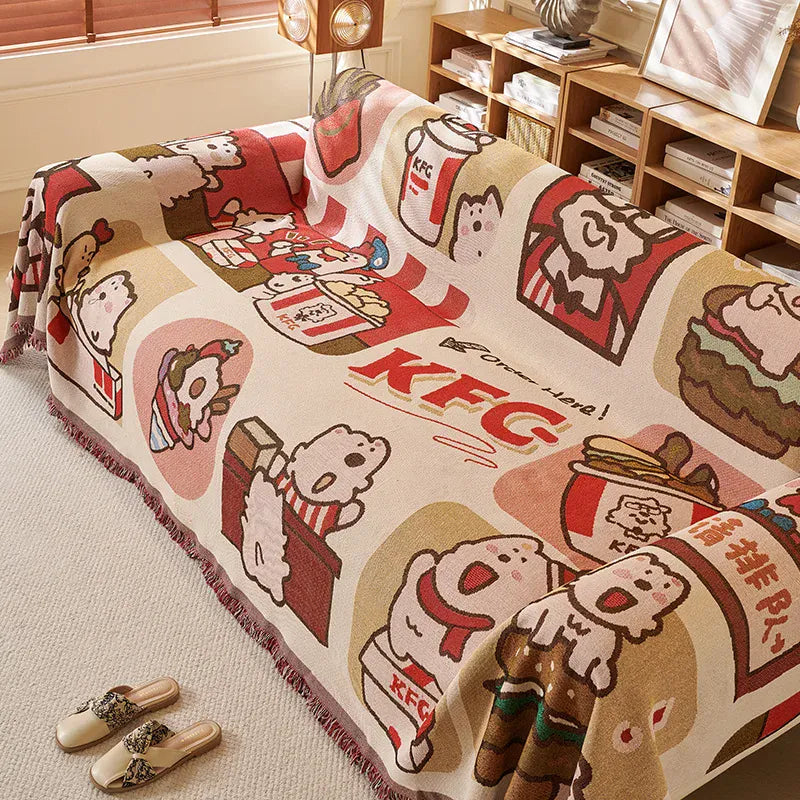 Jeté de Canapé Universel Mignonne Ton Rouge Rouge / 90x90cm