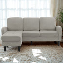 Canapé d'Angle Gris Clair Compact en Tissu Respirant Olive Brown