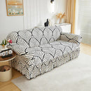 Housse de Canapé avec Jupe et Motif Blanc Color 12 / 4seater(235-300cm)