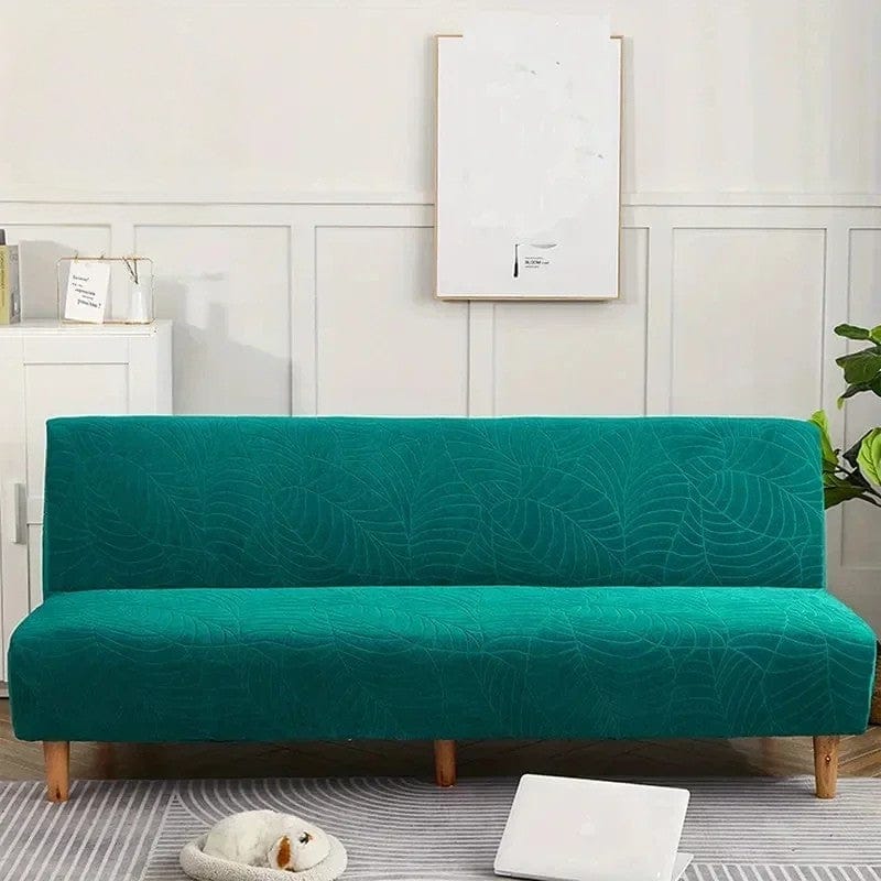 Housse de Canapé Clic-Clac Motif Feuillage Emeraude