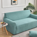 Housse de Canapé Géométrie Carré Emeraude Light Blue / 4 Seat 235-300CM
