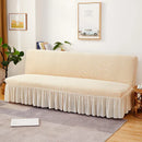 Housse de Canapé Géométrique à Jupe Beige A1 Beige / 120-140cm