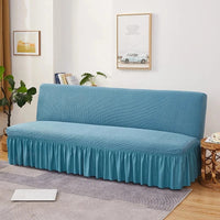 Housse de Canapé Géométrique à Jupe Bleu Clair A8 Blue / 120-140cm