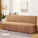 Housse de Canapé Géométrique à Jupe Marron A7 Sofa Cover / 120-140cm