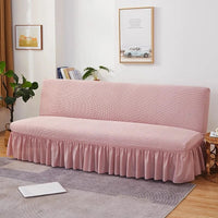 Housse de Canapé Géométrique à Jupe Rose A2 Dark Pink / 120-140cm