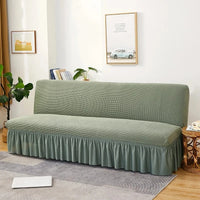 Housse de Canapé Géométrique à Jupe Vert A5 Sofa Cover / 120-140cm