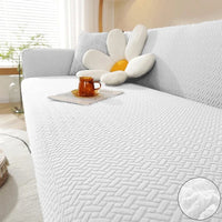 Housse de Canapé Géométrique Blanche White / 4 Seater 230-300cm