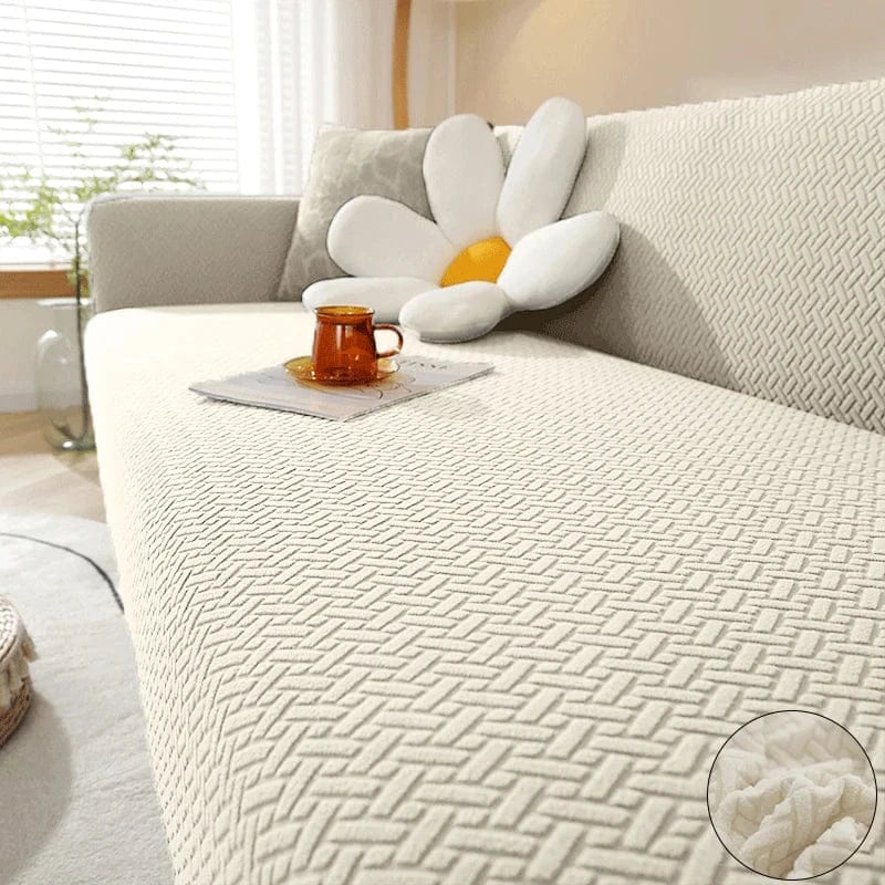 Housse de Canapé Géométrique Crème