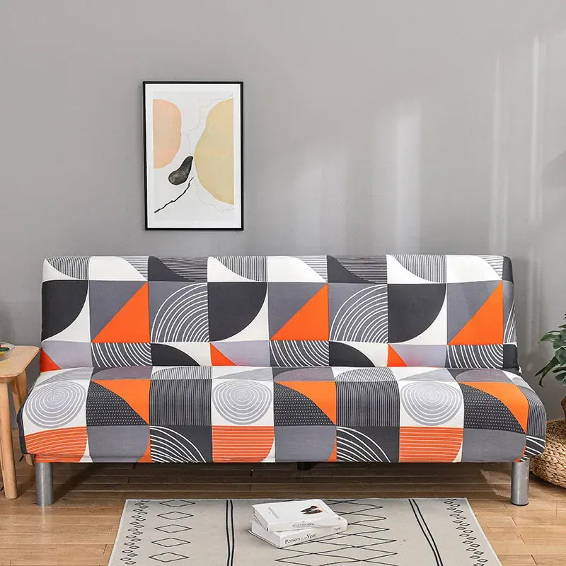 Housse de Canapé Imprimé Clic-Clac à Gris et Orange