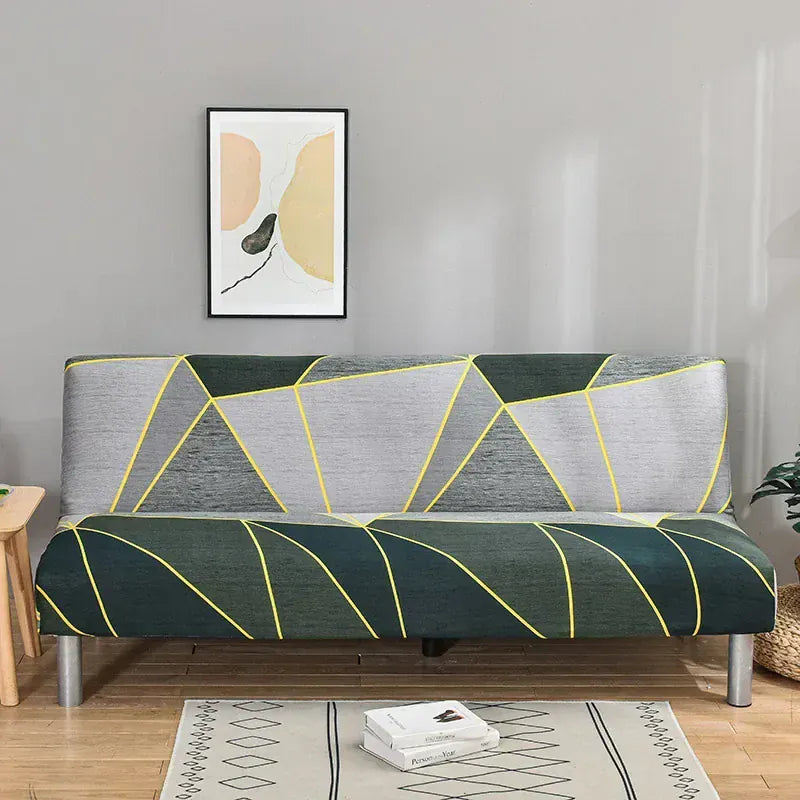 Housse de Canapé Imprimé Clic-Clac à Motif Géométrique Vert