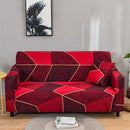 Housse de Canapé Imprimé Rouge Color 22 / 1pc 4 Seater