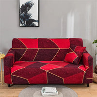 Housse de Canapé Imprimé Rouge Color 22 / 1pc 4 Seater
