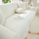 Housse de Canapé Motif Géométrique Blanc White / 4 Seater 230-300cm
