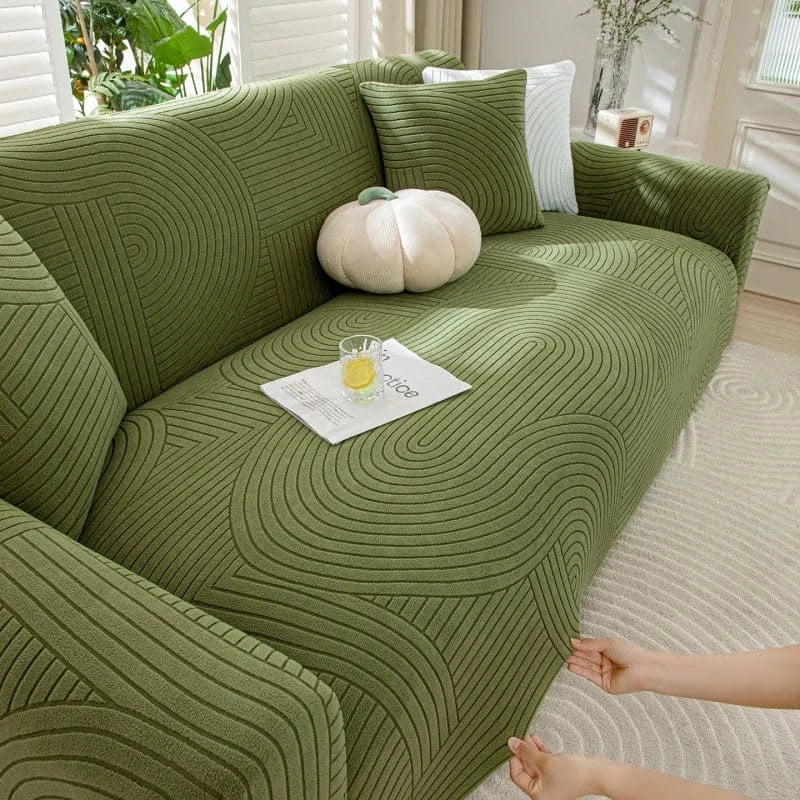 Housse de Canapé Motif Géométrique Vert