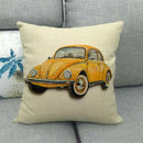 Housse de Coussin Décoratif Motif VW Coccinelle Jaune Rétro 7 / 40x40cm