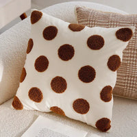 Housse de Coussin Luxe Léger en Peluche à Pois Couleur 17 / (45x45cm)