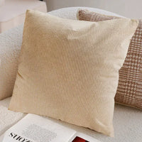 Housse de Coussin Luxe Léger Unie Beige Couleur 18 / (45x45cm)