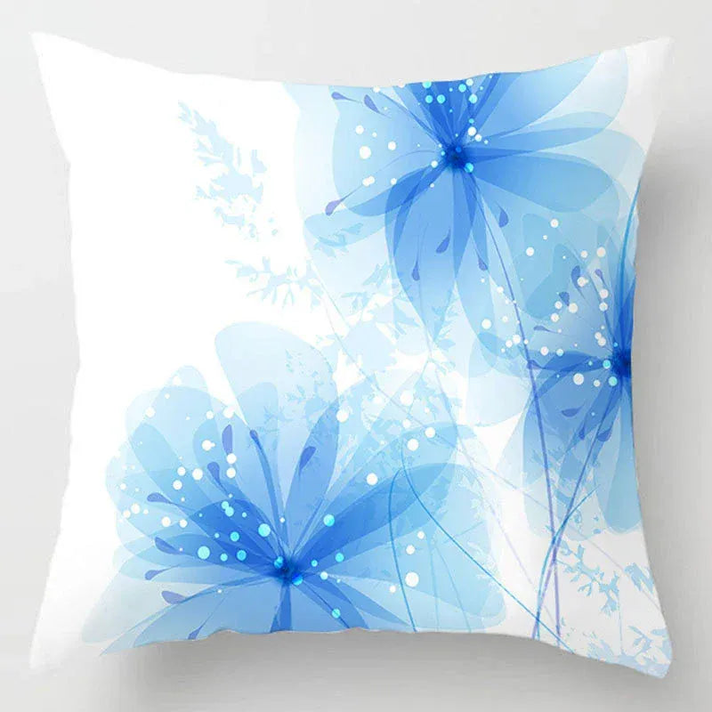 Housse de Coussin Motif Fleurs Vaporeuses