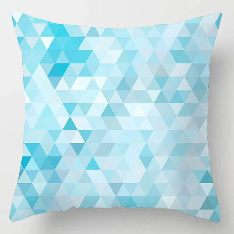 Housse de Coussin Motif Mosaïque de Triangles