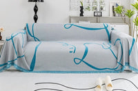 Jeté de Canapé à Lignes Bleu et Blanc