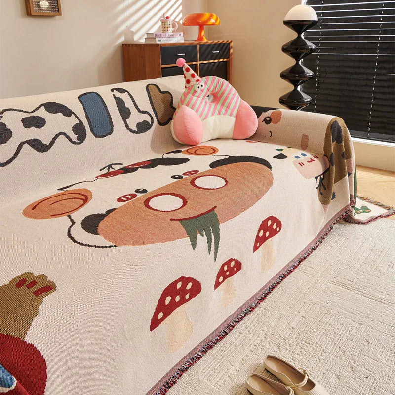 Jeté de Canapé en Tricot  Motif Fruit