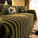 Jeté de Canapé en Tricot Noir et Vert Vert / 90x90cm