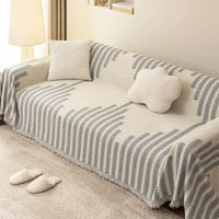 Jeté de Canapé Motif Classique à Rayures Gris A4 / 180x130cm S