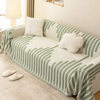 Jeté de Canapé Motif Classique à Rayures Vert A1 / 180x130cm S