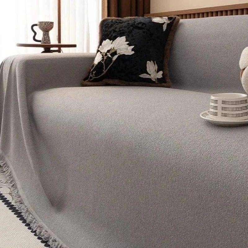 Jeté de Canapé Unie Gris