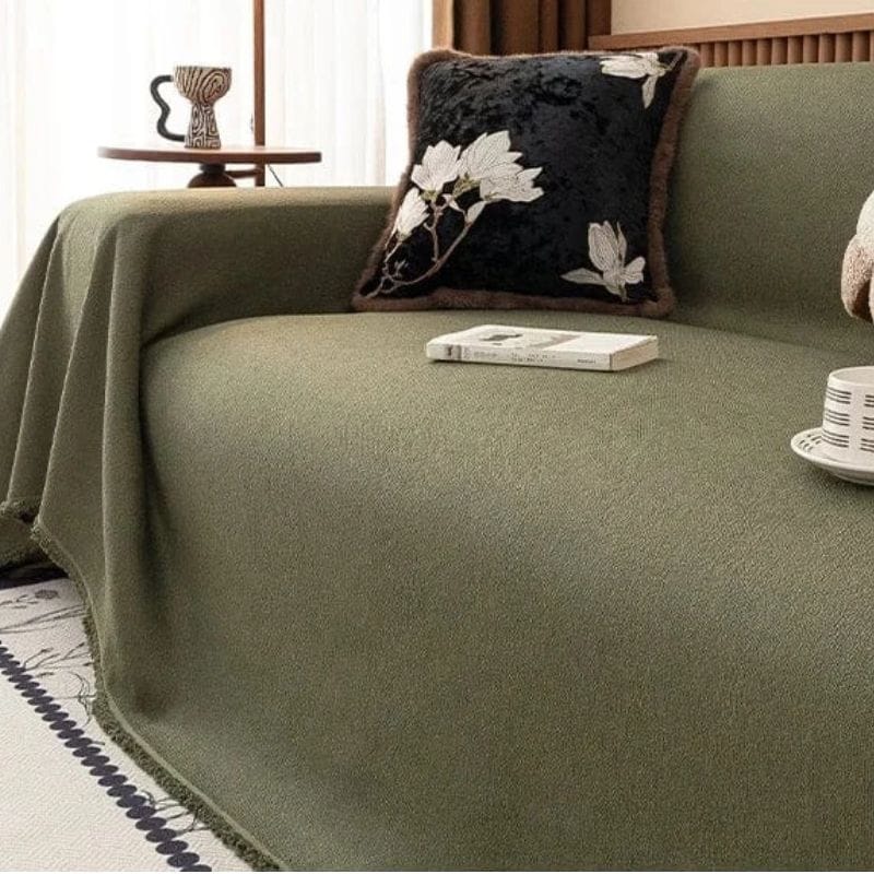 Jeté de Canapé Unie Khaki