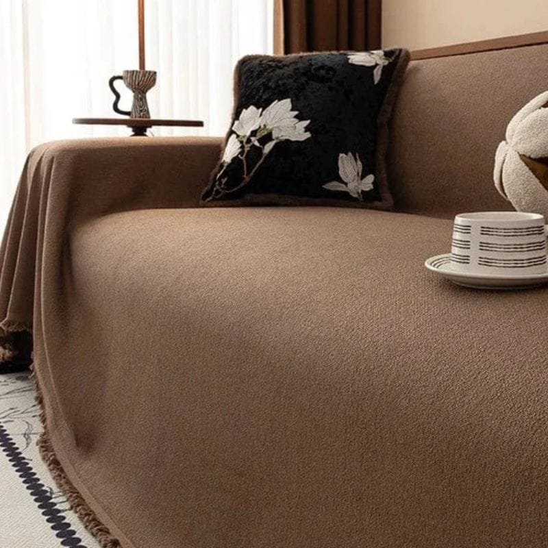 Jeté de Canapé Unie Marron