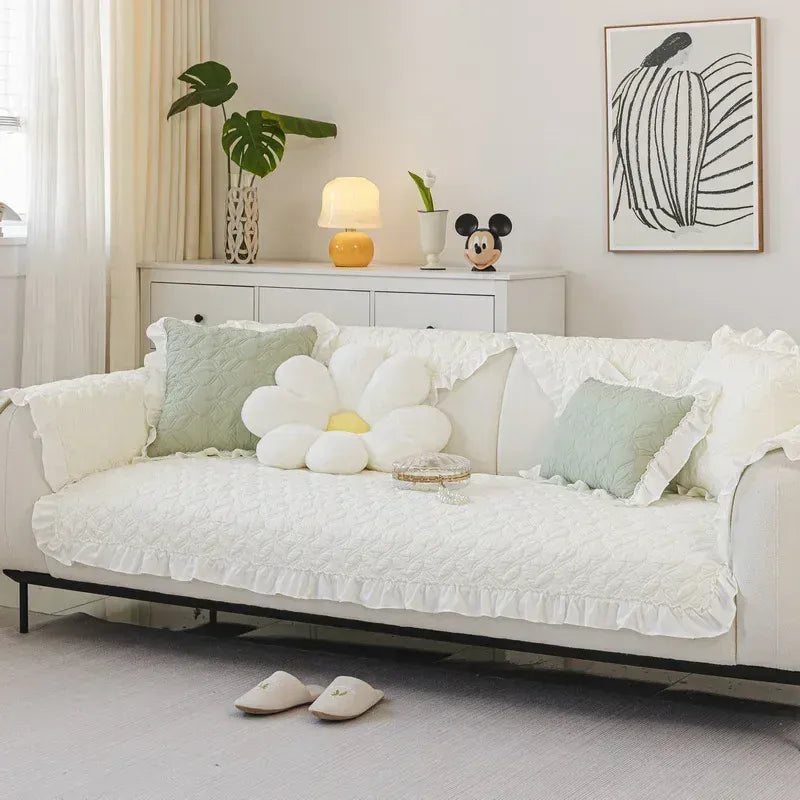 Protège Canapé Coton Antidérapant Beige