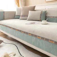 Protège Canapé en Chenille Douce Beige A2 / 70x70cm 1pc A