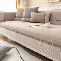 Protège Canapé en Chenille Douce Marron A5 / 70x70cm 1pc A