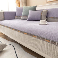 Protège Canapé en Chenille Douce Violet A3 / 70x70cm 1pc A