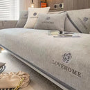 Protège Canapé en Chenille Luxe Gris Chiné Marron / 70x70cm 1pc