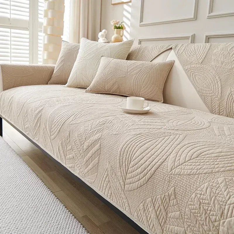 Protège Canapé en Coton Caramel