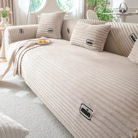 Protège Canapé  en Peluche Beige Kaki / 70x70cm