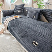 Protège Canapé en Peluche Marine Gris / 70x70cm