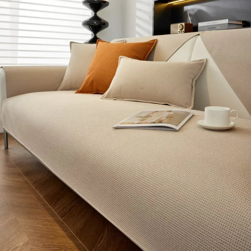 Protège Canapé en Tissu Technique Caramel